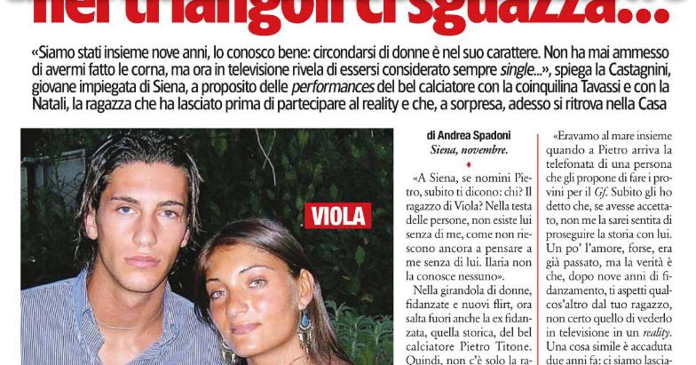 Pietro Titone, la ex fidanzata e i tradimenti