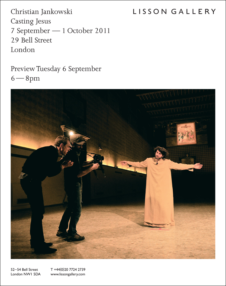 Casting Jesus di Christian Jankowski: dal 7 settembre al 1 ottobre alla Lisson Gallery di Londra