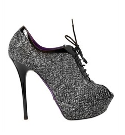 Grey Mer: Francesina sale e pepe in Tweed con tacco di vernice, Collezione Autunno/Inverno 2011/2012