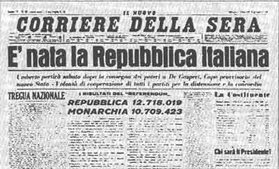2 giugno 1946: L’Italia diventa una repubblica