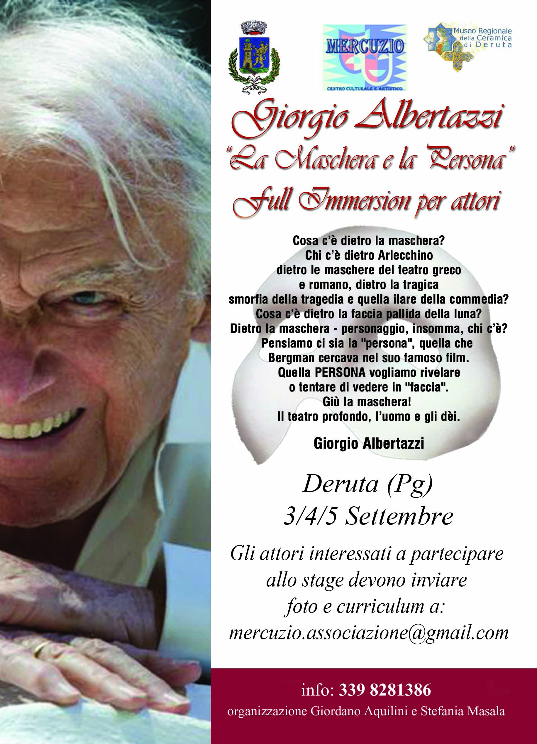 Giorgio Albertazzi in La Maschera e la Persona…3-4-5- settembre