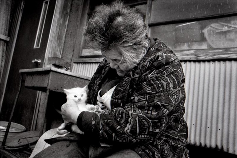 Fukumaru e nonna Misao fotografati da Ihara