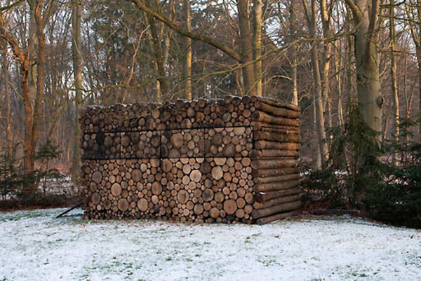 Mobiles Blockhaus-Buero | log house office on wheels