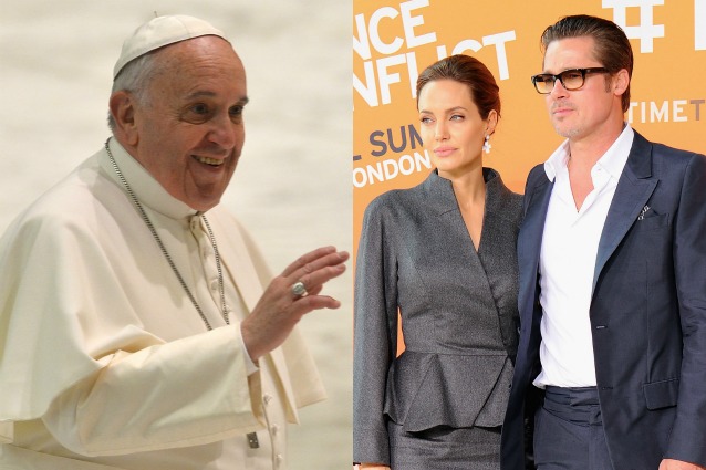 Angelina Jolie e Brad Pitt incontrano Papa Francesco