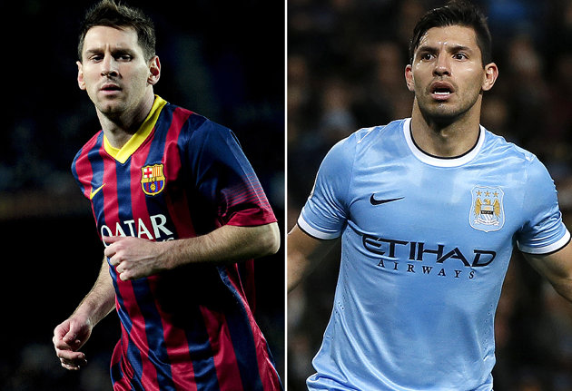Messi-Aguero Manchester city-barcellona