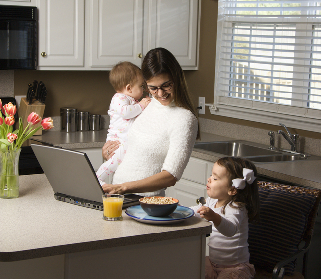 mother-working-at-home