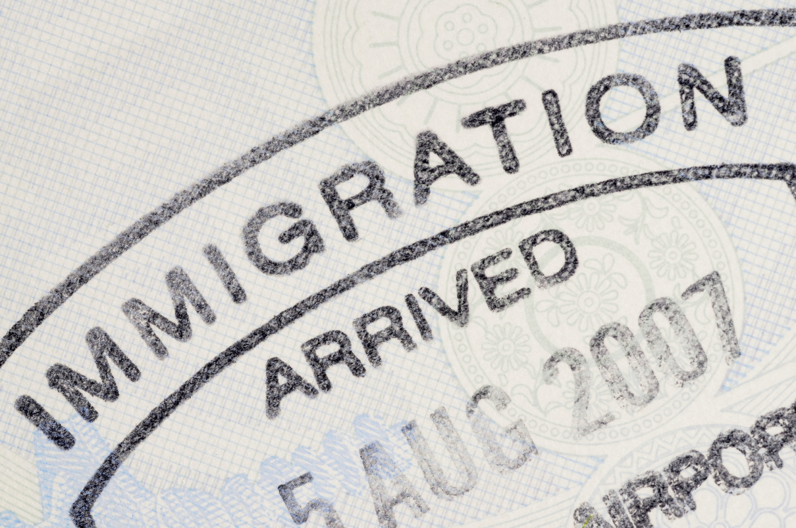 Passport immigration stamp