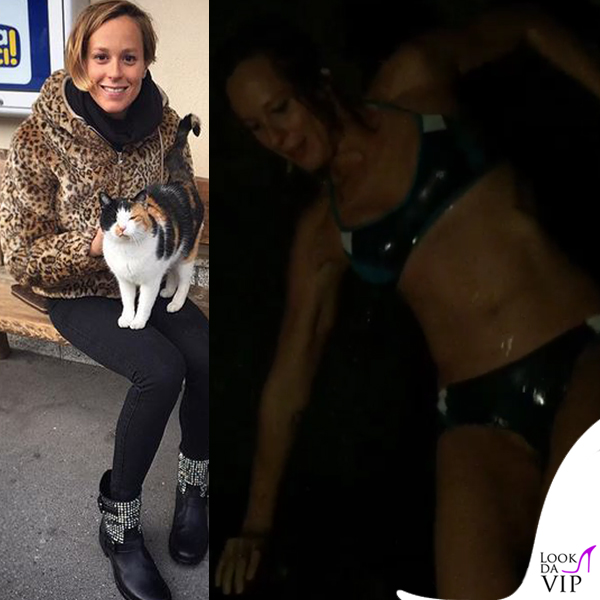 Federica-Pellegrini-giacca-K-Way-stivali-Le-Silla-costume-Jacked