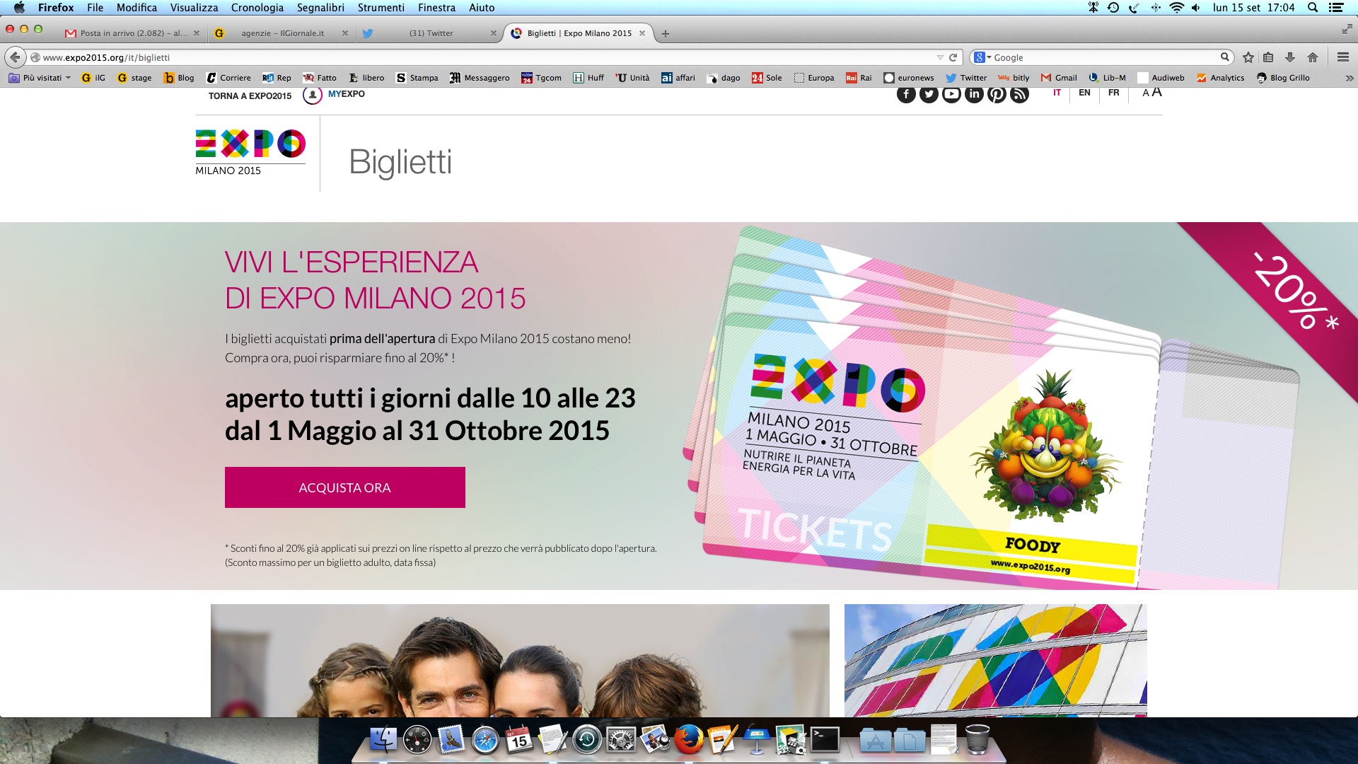 Come acquistare biglietti online per Expo Milano 2015