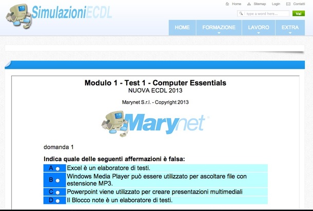 Simulazioni esami Test ECDL