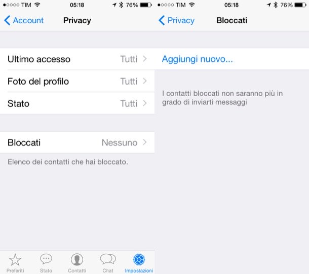 Come bloccare utenti su WhatsApp