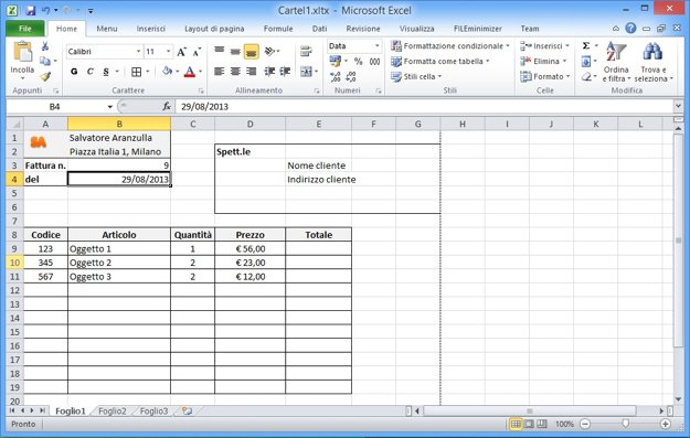 Come fare un modello con Excel