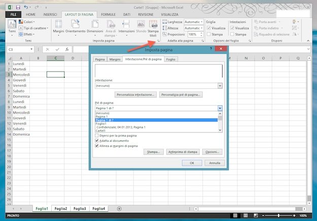 Come numerare le pagine Excel