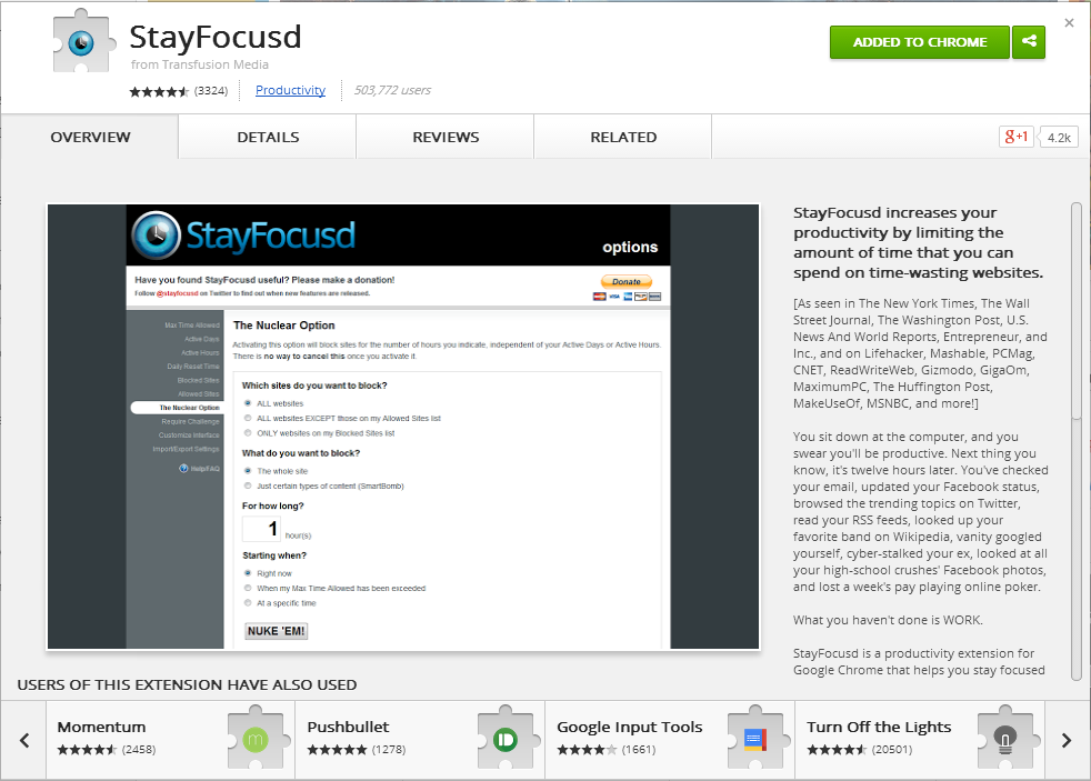 Caratteristiche App Stay Focused