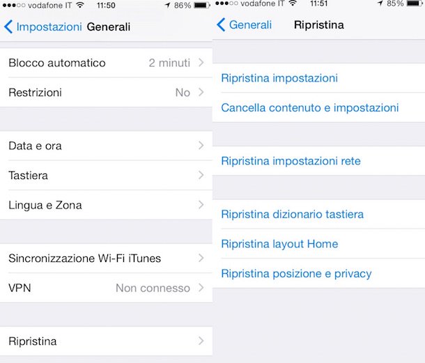 Come azzerare iPhone 4