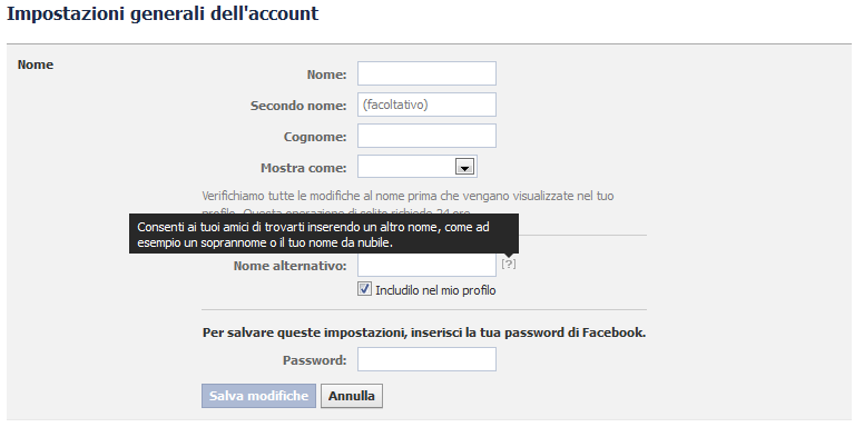 Come mettere secondo nome su Facebook