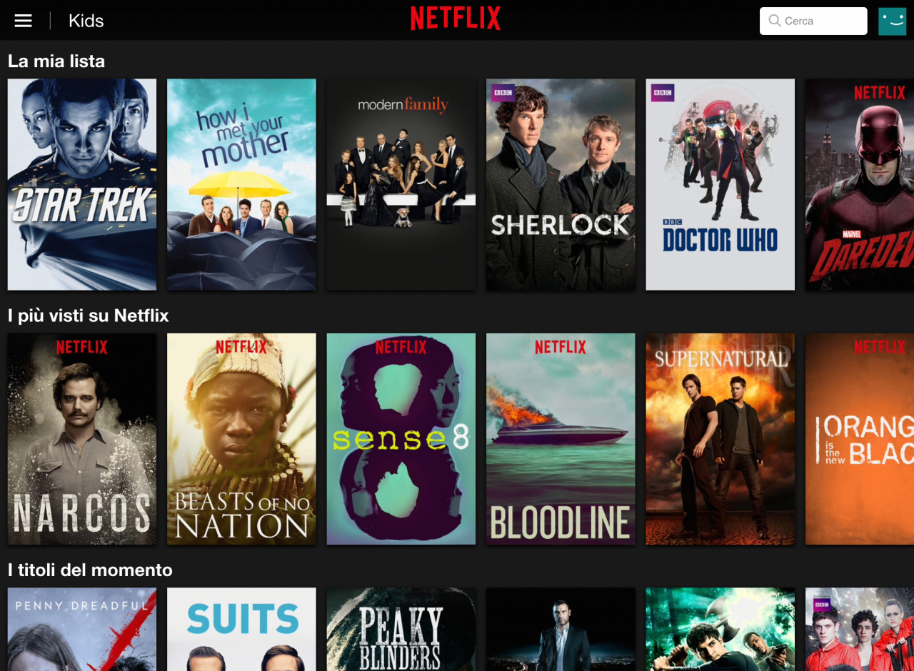 Tutto il catalogo Netflix Italia