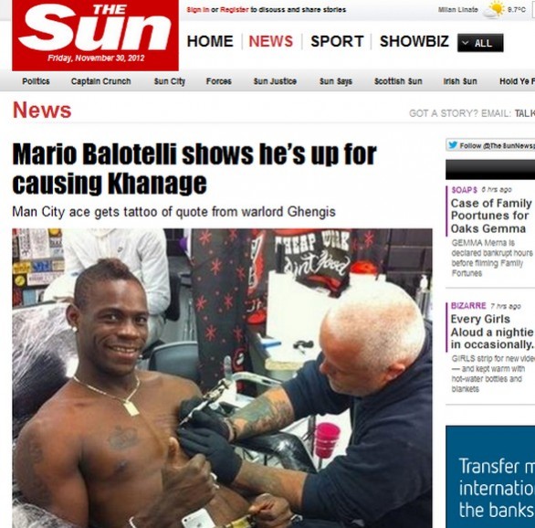 I tatuaggi di Balotelli