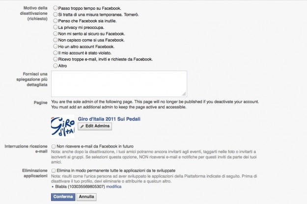 Come cancellarsi da Facebook per sempre
