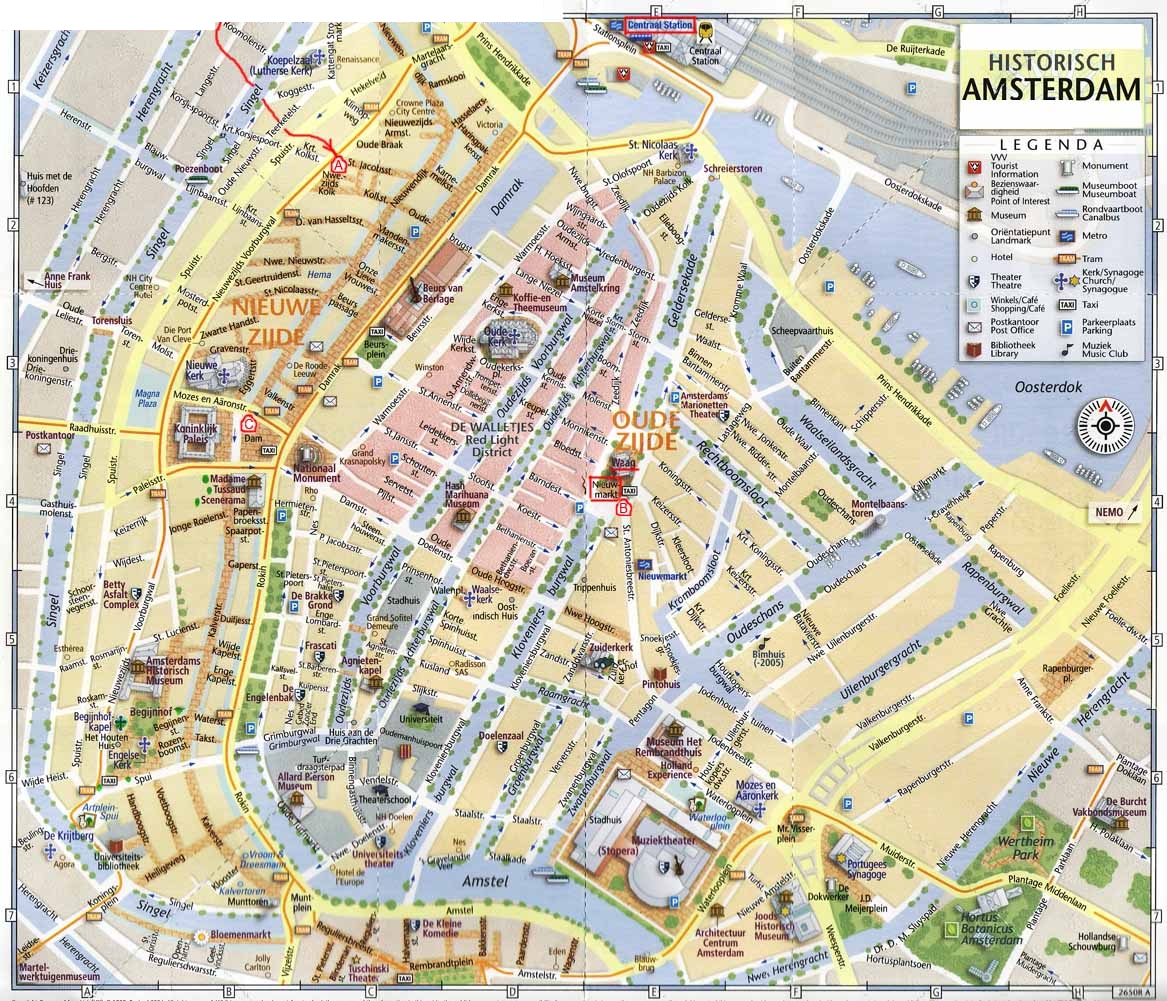 Mappa dei monumenti di Amsterdam
