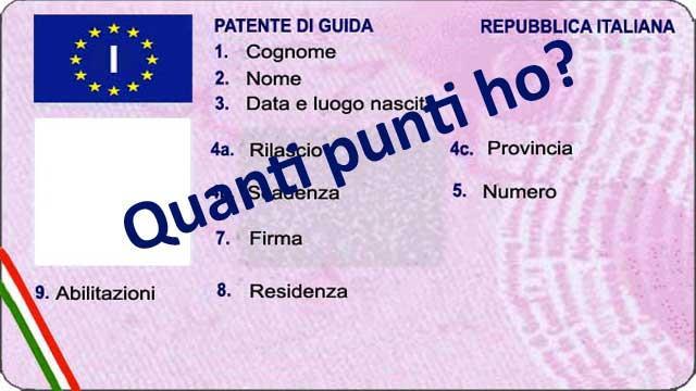 Come verificare saldo punti patente