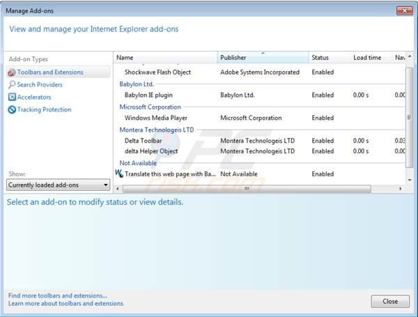 Come rimuovere toolbar da Explorer