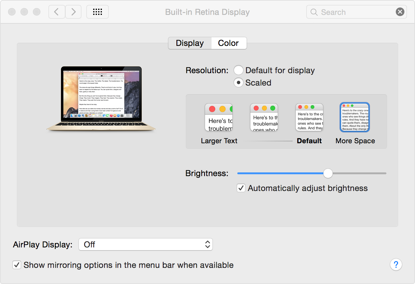 Come regolare risoluzione schermo mac