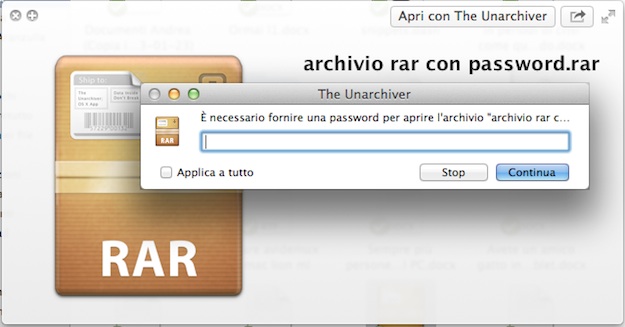 Come aprire un file RAR