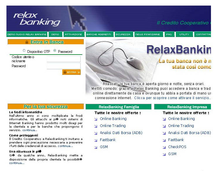 Caratteristiche App RelaxBanking Mobile