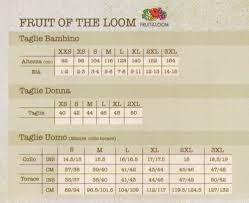 Taglie Fruit of the Loom