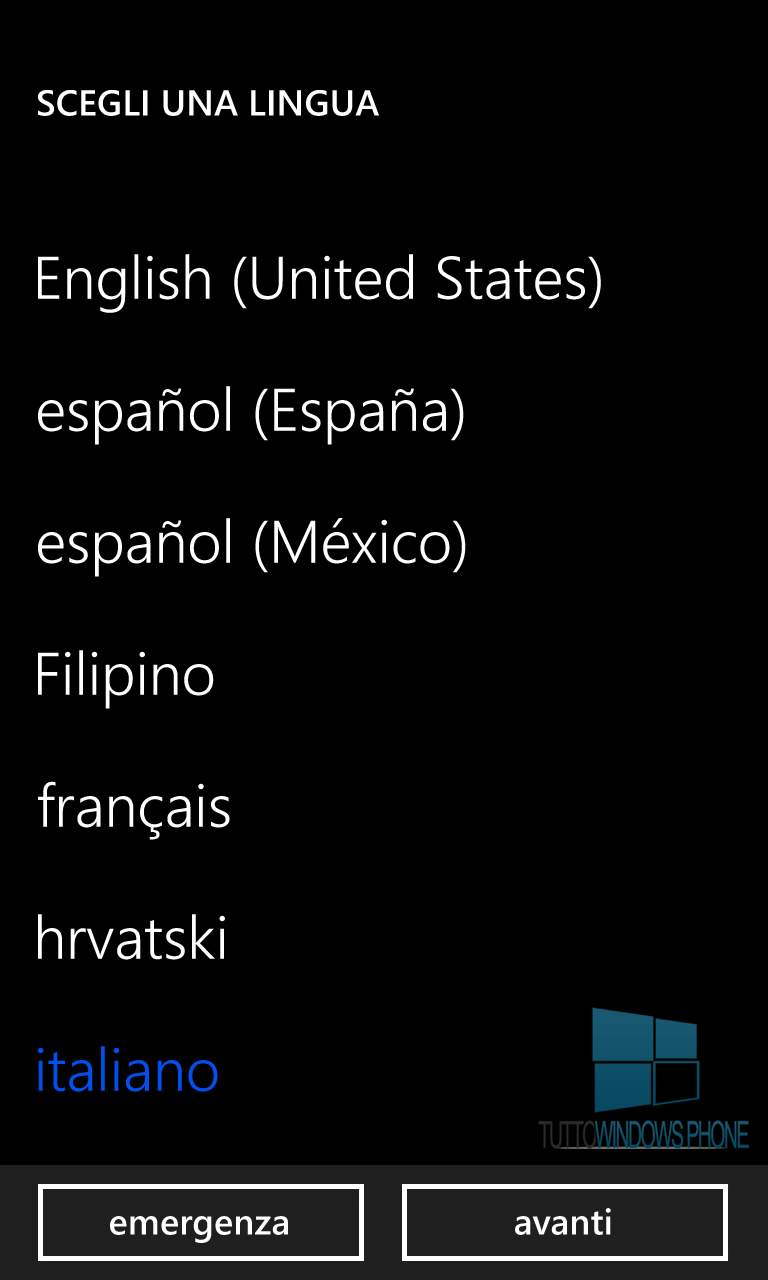 Come cambiare lingua su smartphone Windows Phone