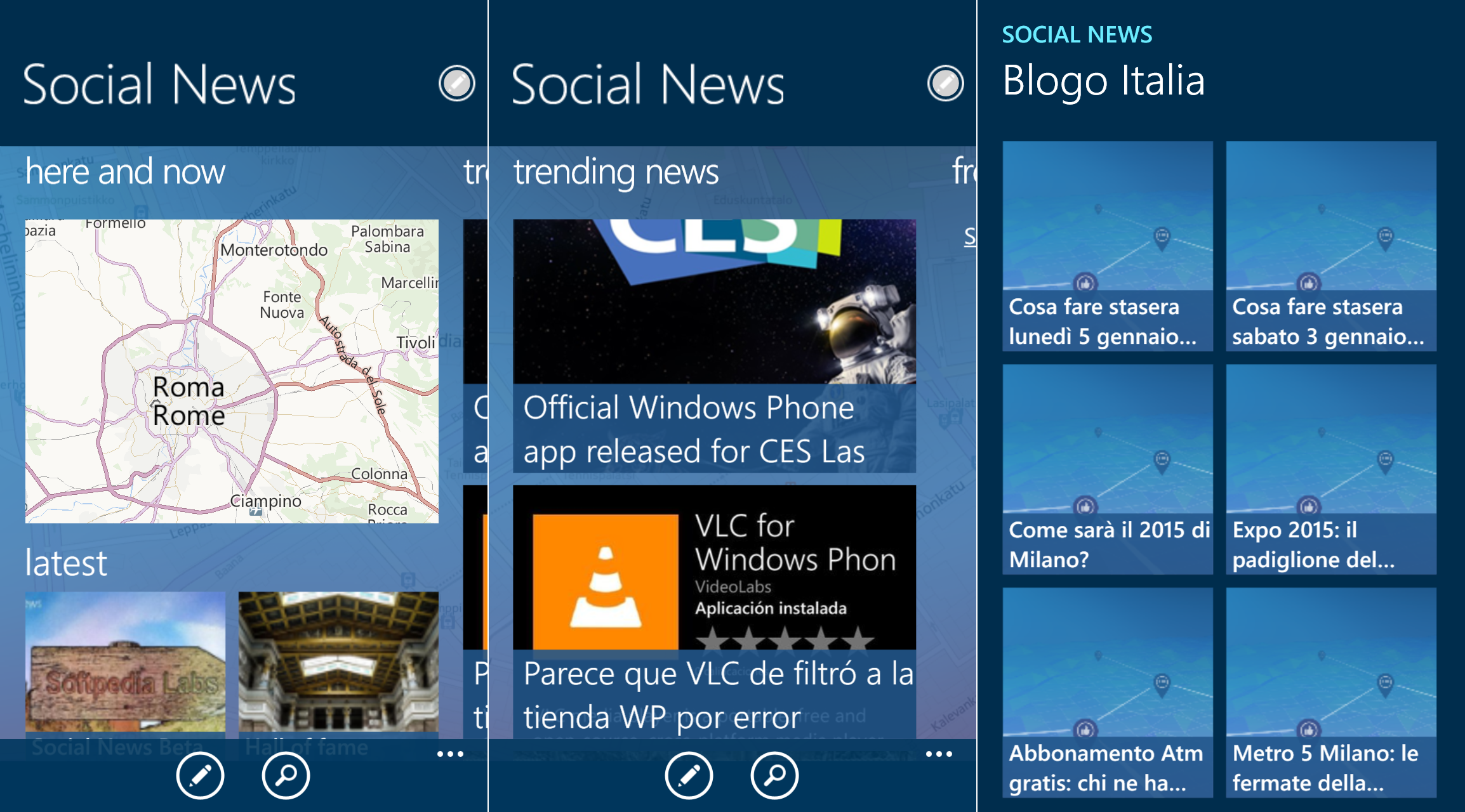 Caratteristiche App Social News Beta