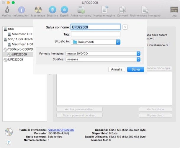 Come creare immagine ISO