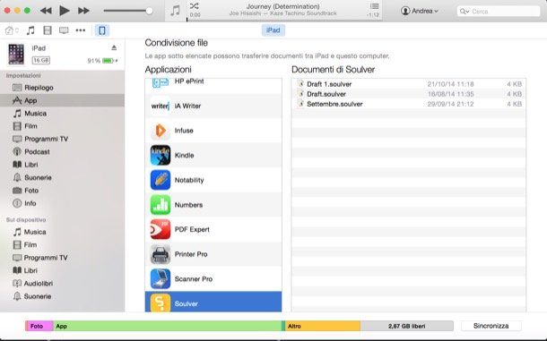 Come liberare spazio sulla memoria iPad