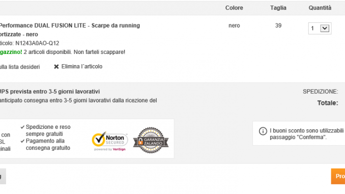 Pagamento alla consegna zalando