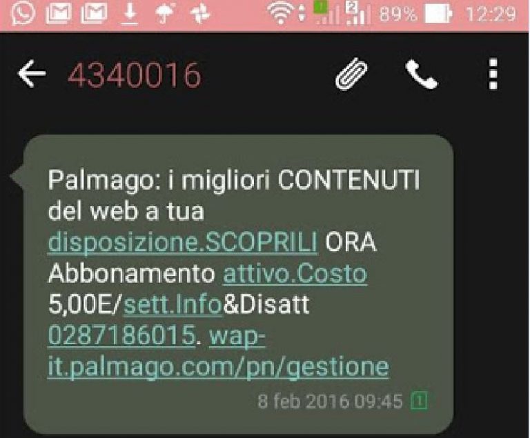 truffa sms