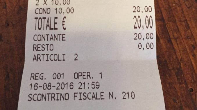 Scontrino shock