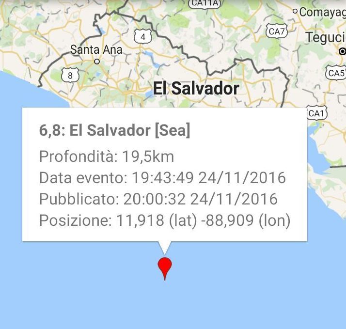 Nicaragua: violento terremoto magnitudo 7.2. E' allerta tsunami Nicaragua: violento terremoto magnitudo 7.2. E' allerta tsunami