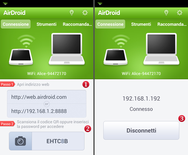 airdroid_procedura_connessione
