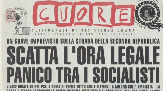 La satira degli anni 90 nel giornale Cuore La satira degli anni 90 nel giornale Cuore.