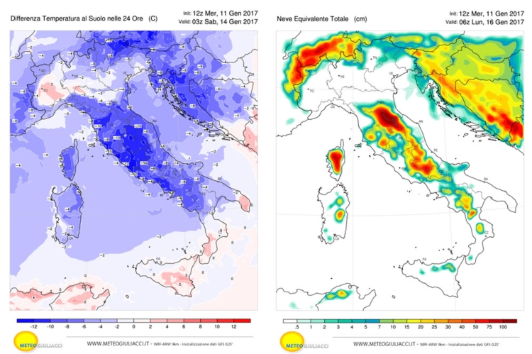 Previsioni meteo domenica 15 gennaio (2017) Previsioni meteo domenica 15 gennaio (2017)