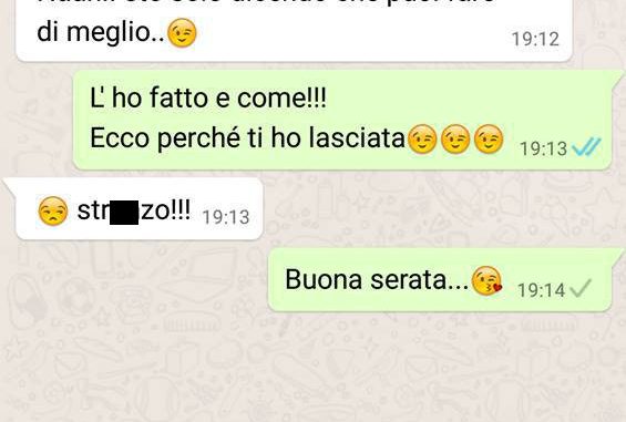 Critica l'ex: la risposta che riceve è davvero pesante ex