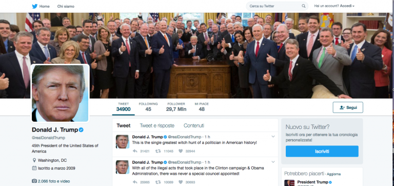 Twitter Trump Senatore Gop