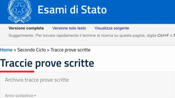 Maturità: errore d'ortografia sul portale del Ministero Maturità