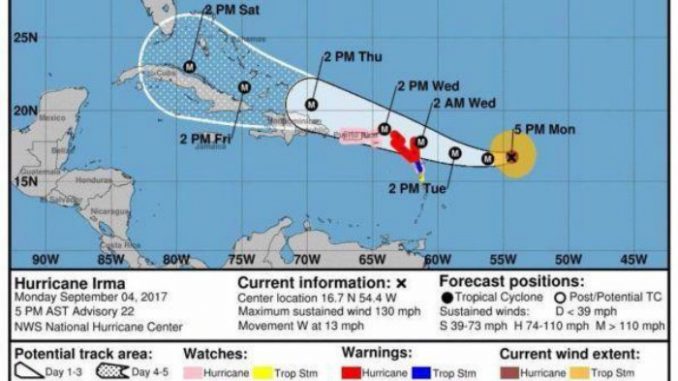 Uragano Irma, è di categoria 5: paura in Florida