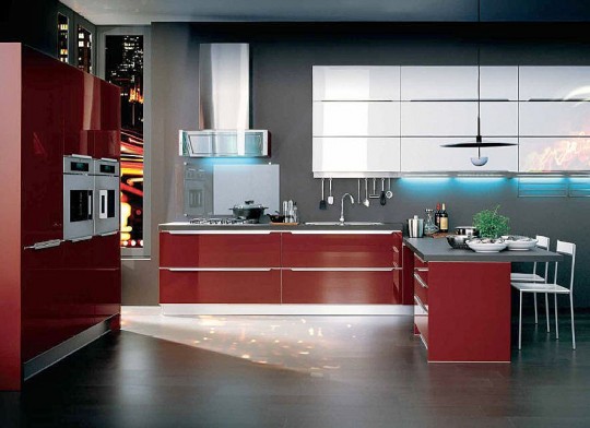 Cucina moderna brillante laccata rossa - Notizie.it Cucina moderna brillante laccata rossa - Notizie.it