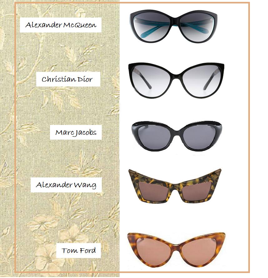 cat's eye sunglasses: mcqueen, dior, tom ford, alexander wang, marc jacobs