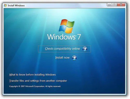 install Windows 7