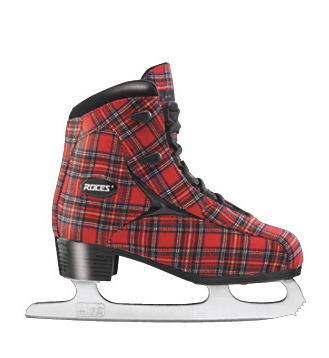 Roces: pattini da ghiaccio, modello Brit, con pattern in tartan; Collezione Autunno/Inverno 2011/2012