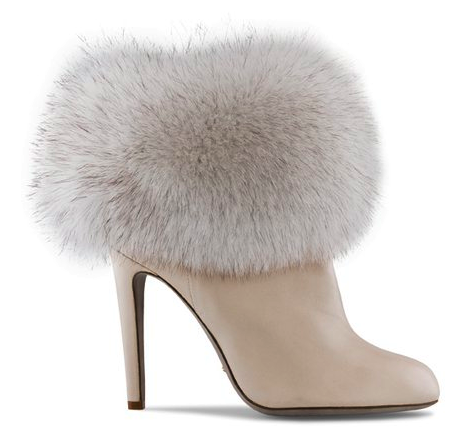 Sergio Rossi: Stivaletto Irina in pelle e volpe bianca, Collezione Autunno/Inverno 2011/2012